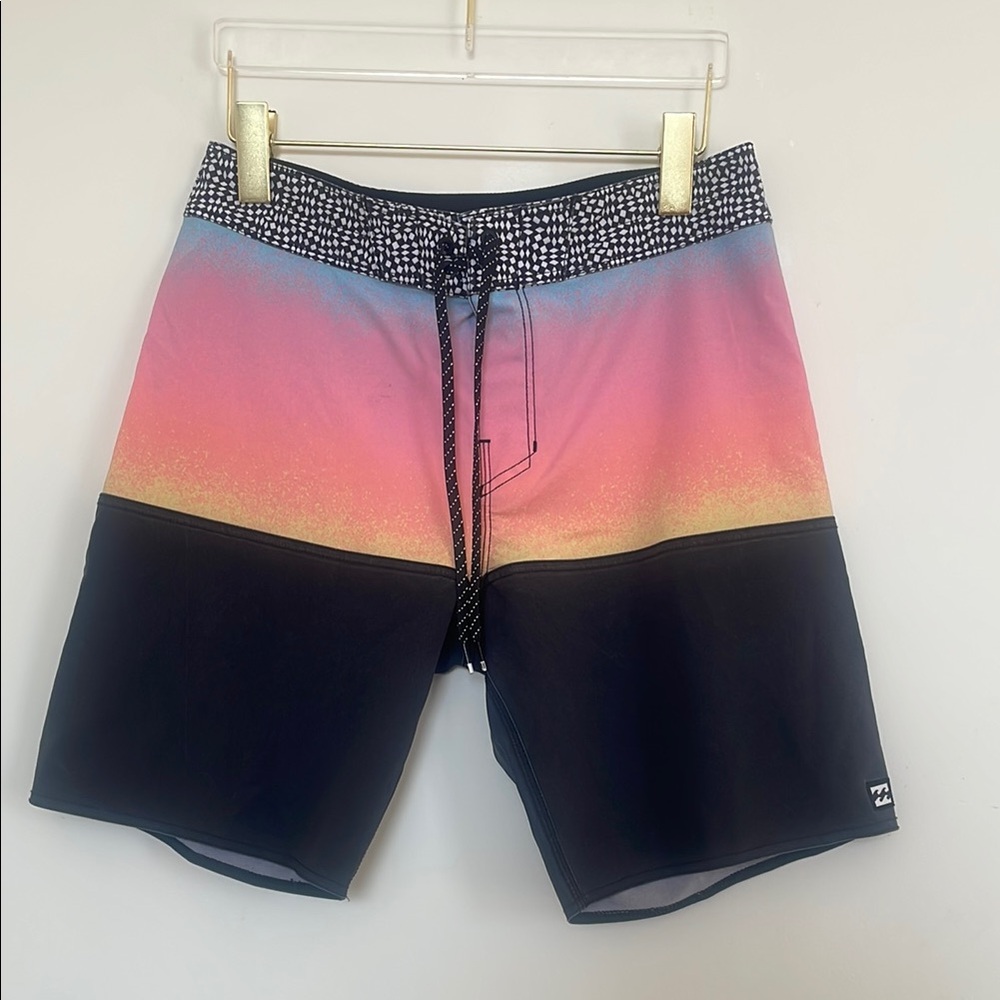Billabong Pink and Yellow Board Shorts Quick-Drying Swimwear